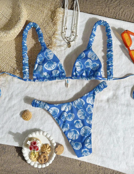 Bikini estampado con caracola