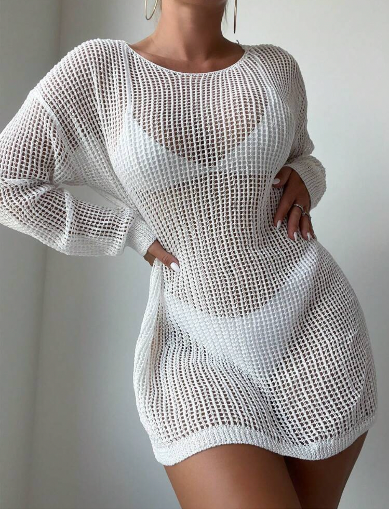 Vestido oversized de malla