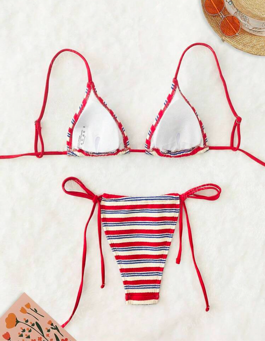 Bikini ajustable de rayas