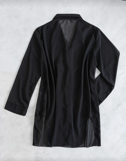 Camiseta transparente de botones