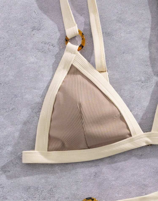 Bikini acanalado bi color