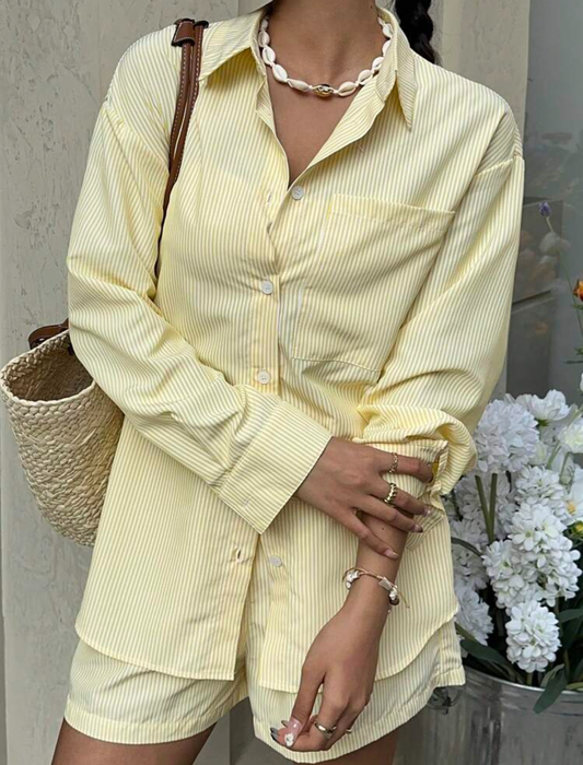Conjunto Oversize de rayas casual