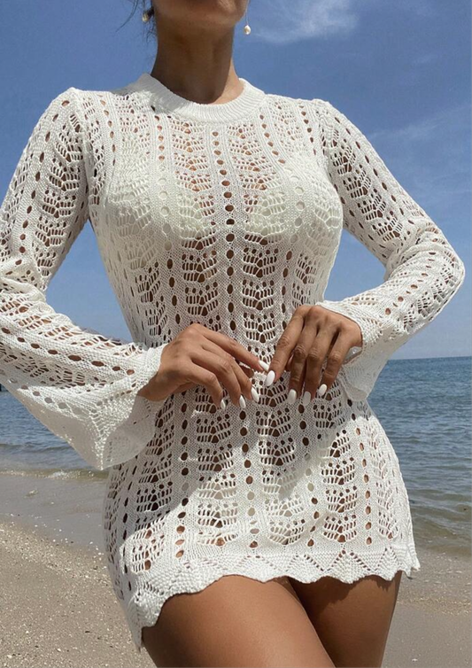 Vestido con encaje de malla