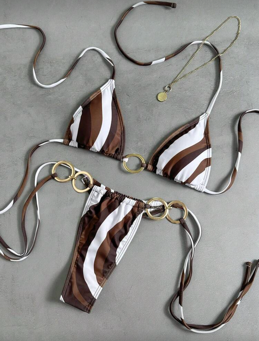 Bikini animal print ajustable semi hilo