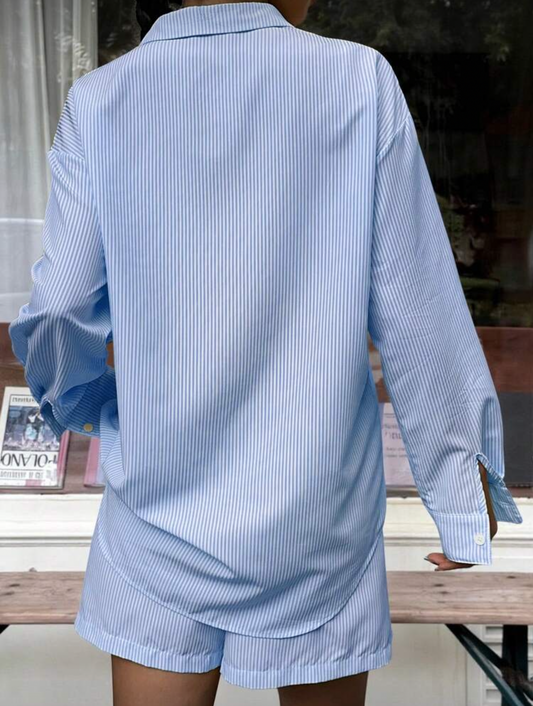 Conjunto Oversize de rayas casual