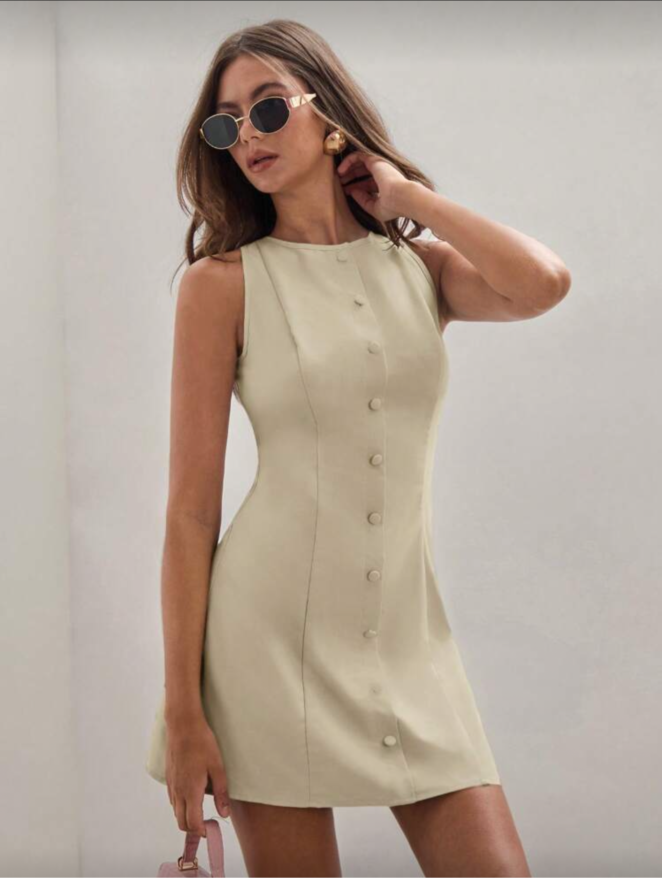 Vestido corto de botones