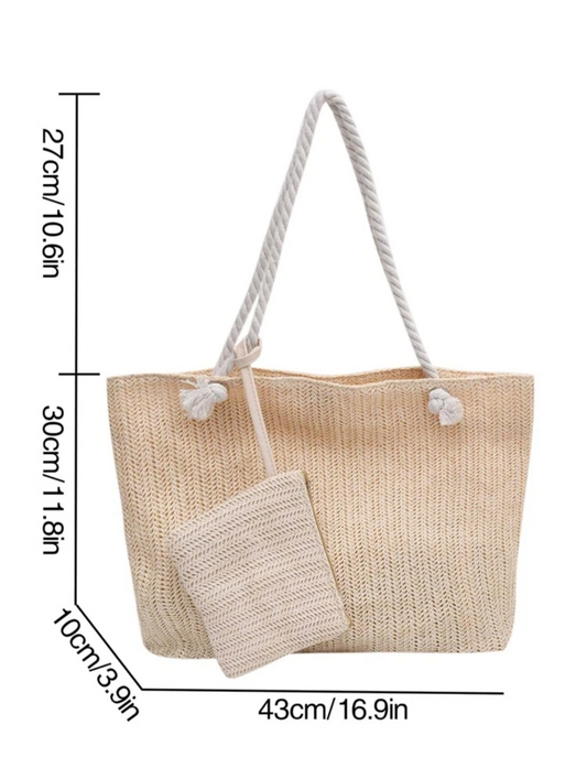 Bolso de paja con monedero