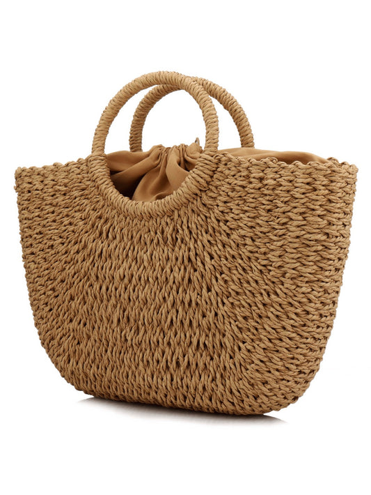 Cartera grande de paja
