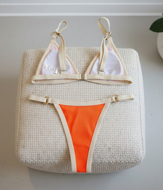 Bikini bi color acanalado