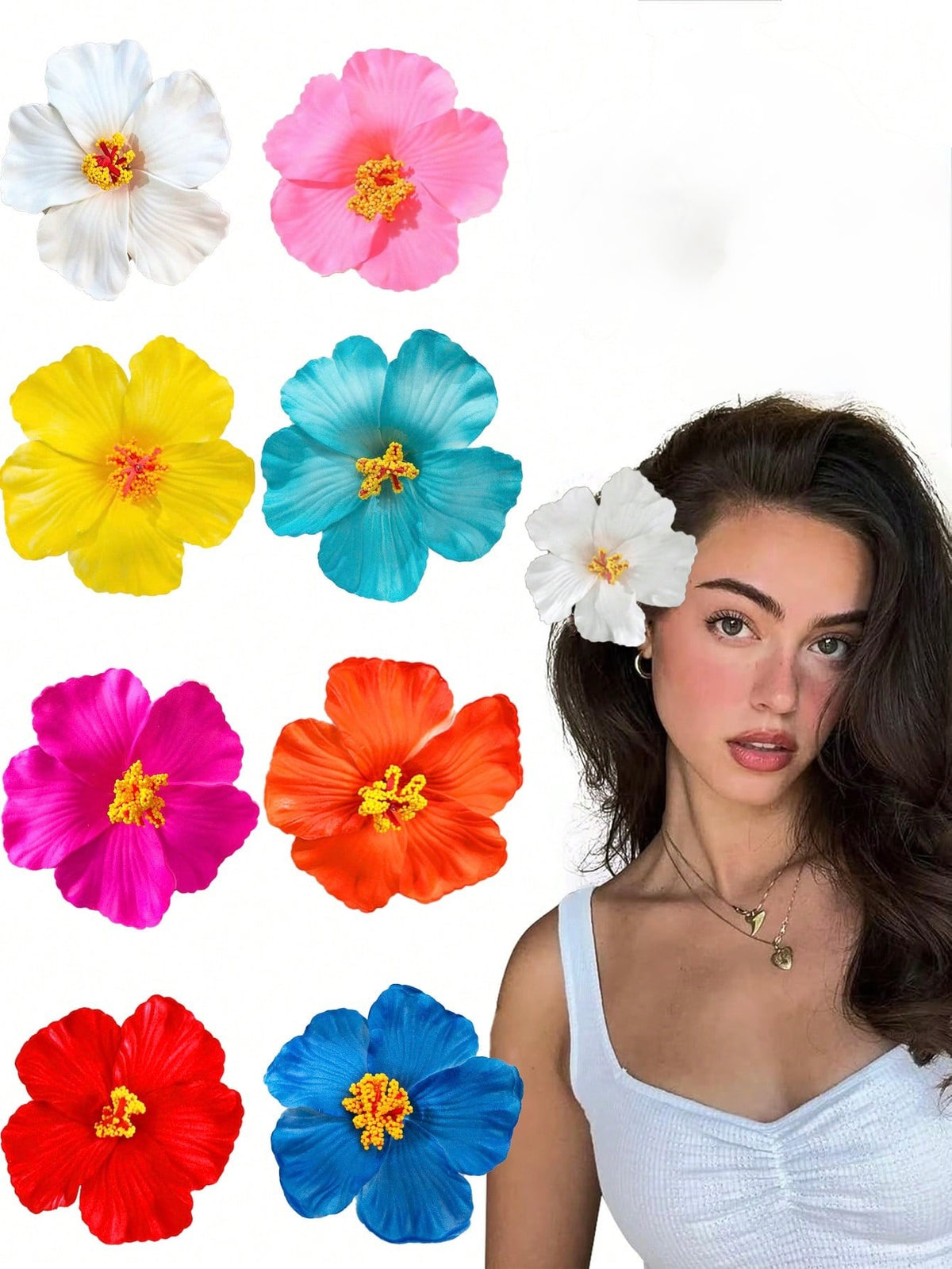 Pinza gancheta de flor grande hawaiana