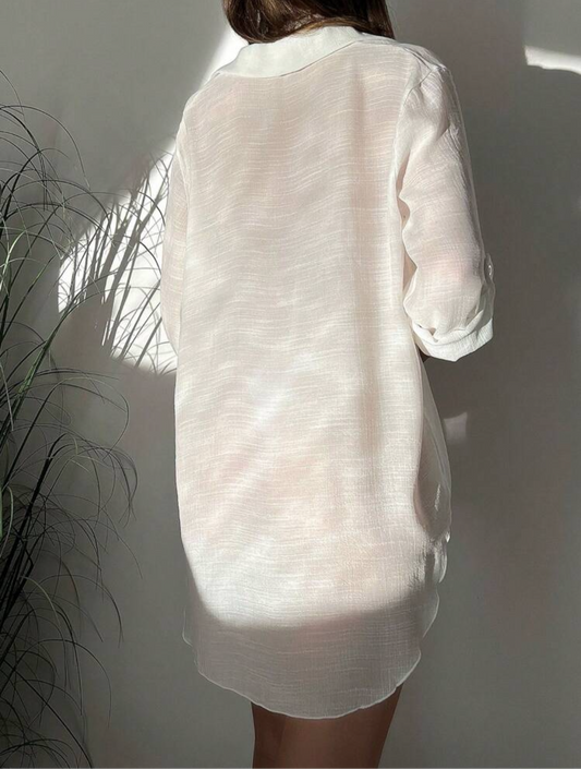 Camiseta transparente de botones