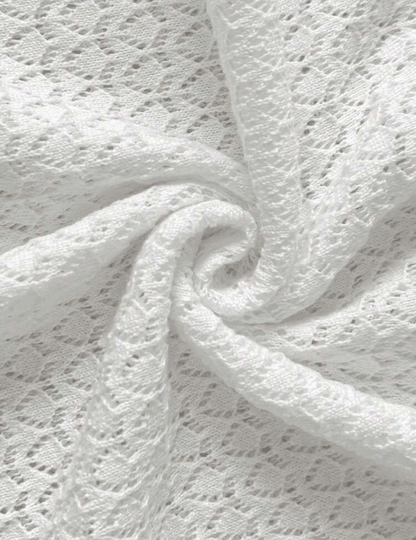 Vestido de malla manga larga con escote