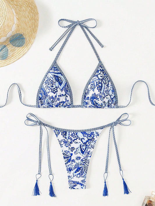 Bikini semi hilo estampado ajustable