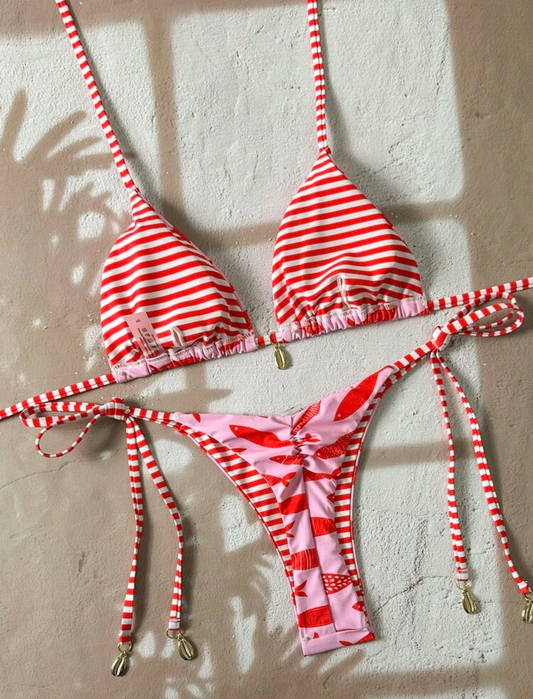 Bikini reversible ajustable 2 en 1 estampado