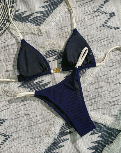 Bikini texturizado bi color