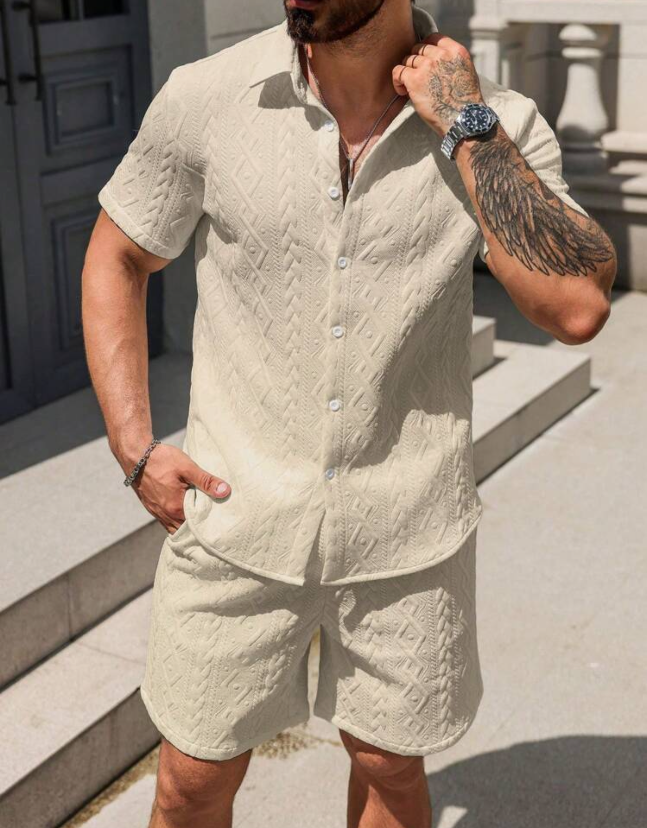 Conjunto masculino texturizado