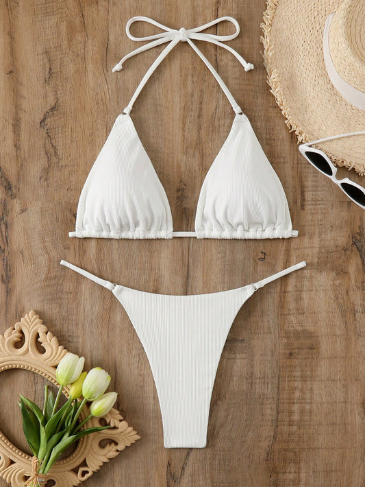 Bikini acanalado hilo