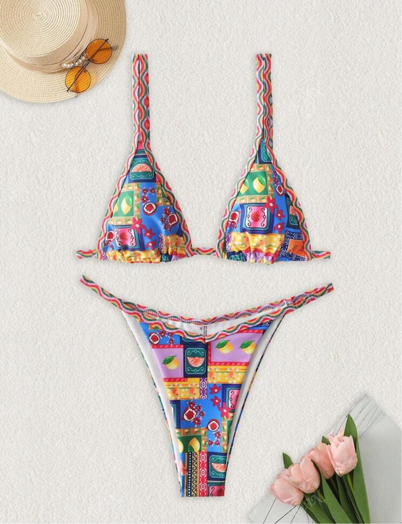 Bikini colorido estampado