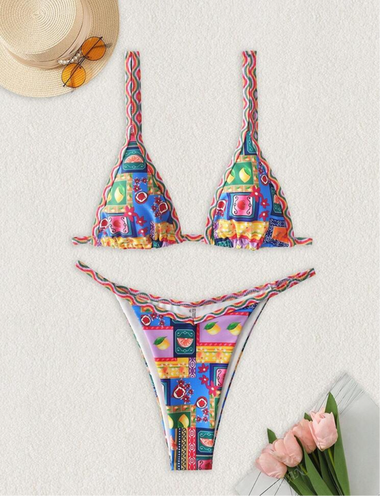Bikini colorido estampado