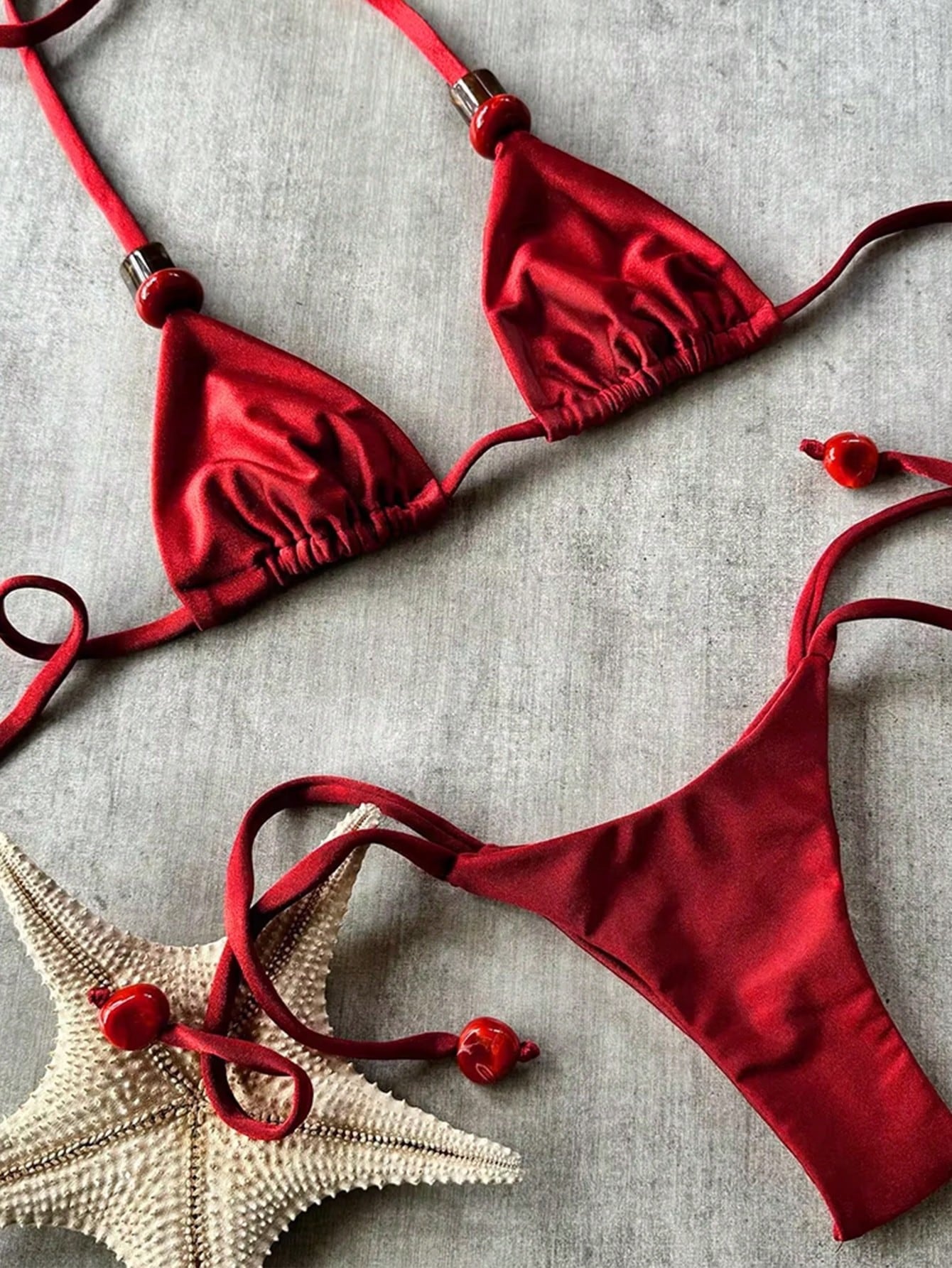 Bikini satén ajustable semi hilo