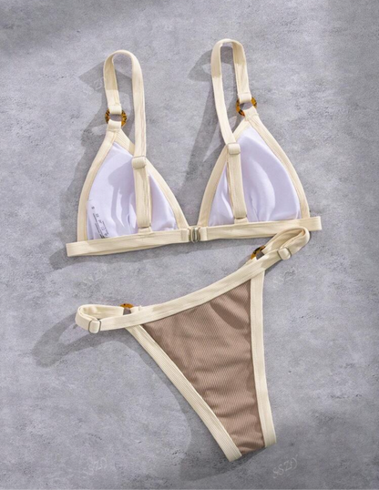 Bikini acanalado bi color