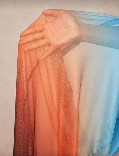 Vestido largo degradado transparente