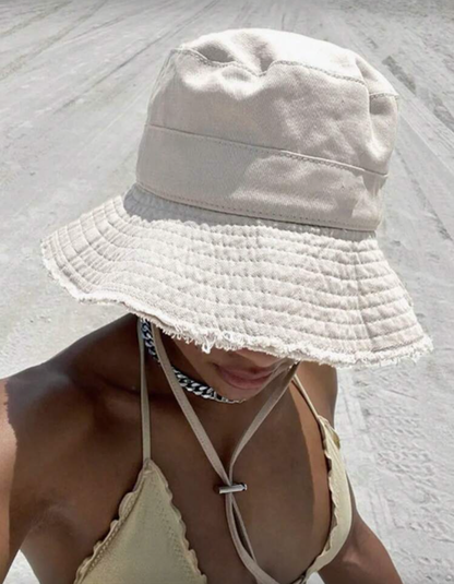 Sombrero deshilachado con tira ajustable