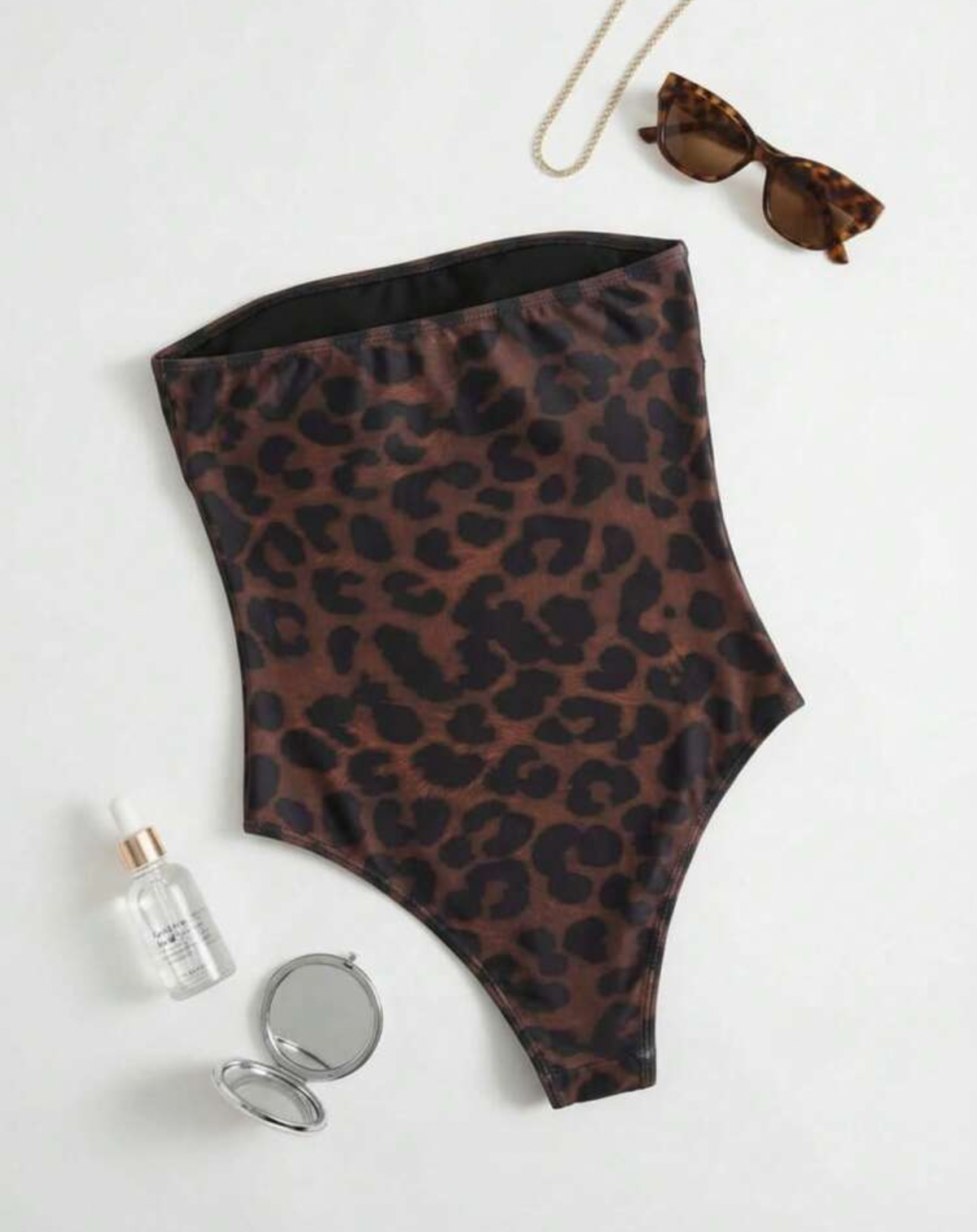 Tdb strapless animal print enterizo