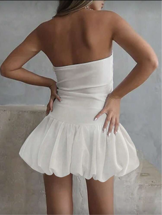 Vestido corto strapless