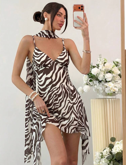 Vestido corto animal print