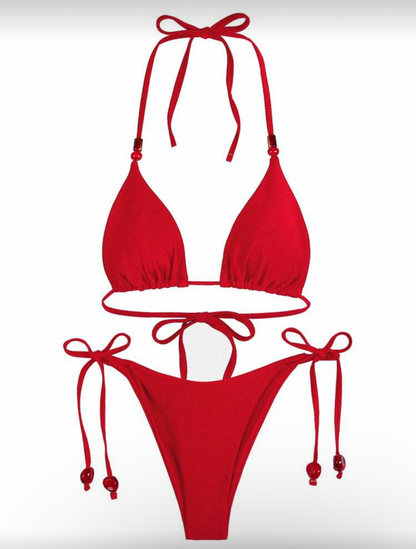 Bikini satén ajustable semi hilo