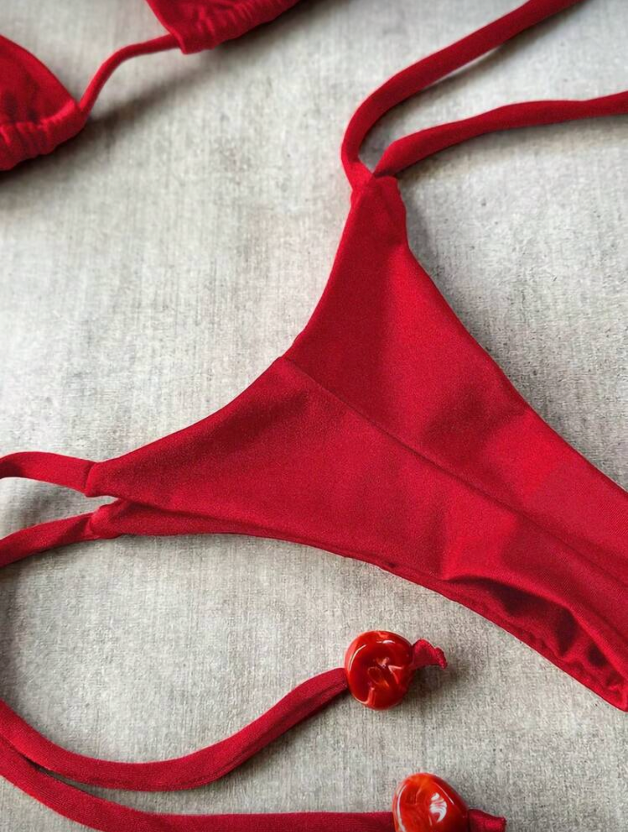 Bikini satén ajustable semi hilo