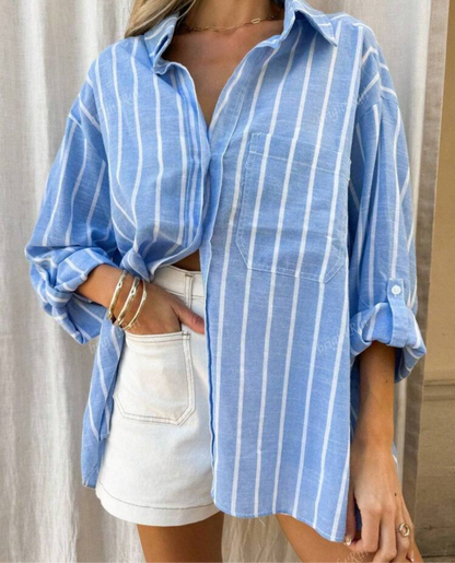 Camiseta oversized de rayas