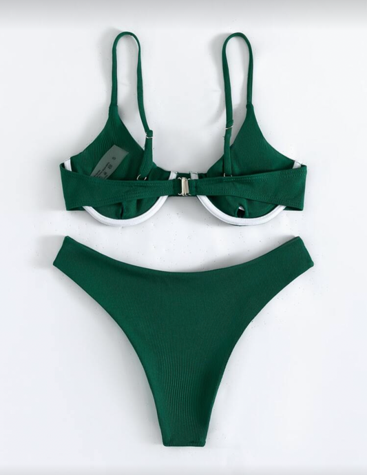 Bikini acanalado con aro