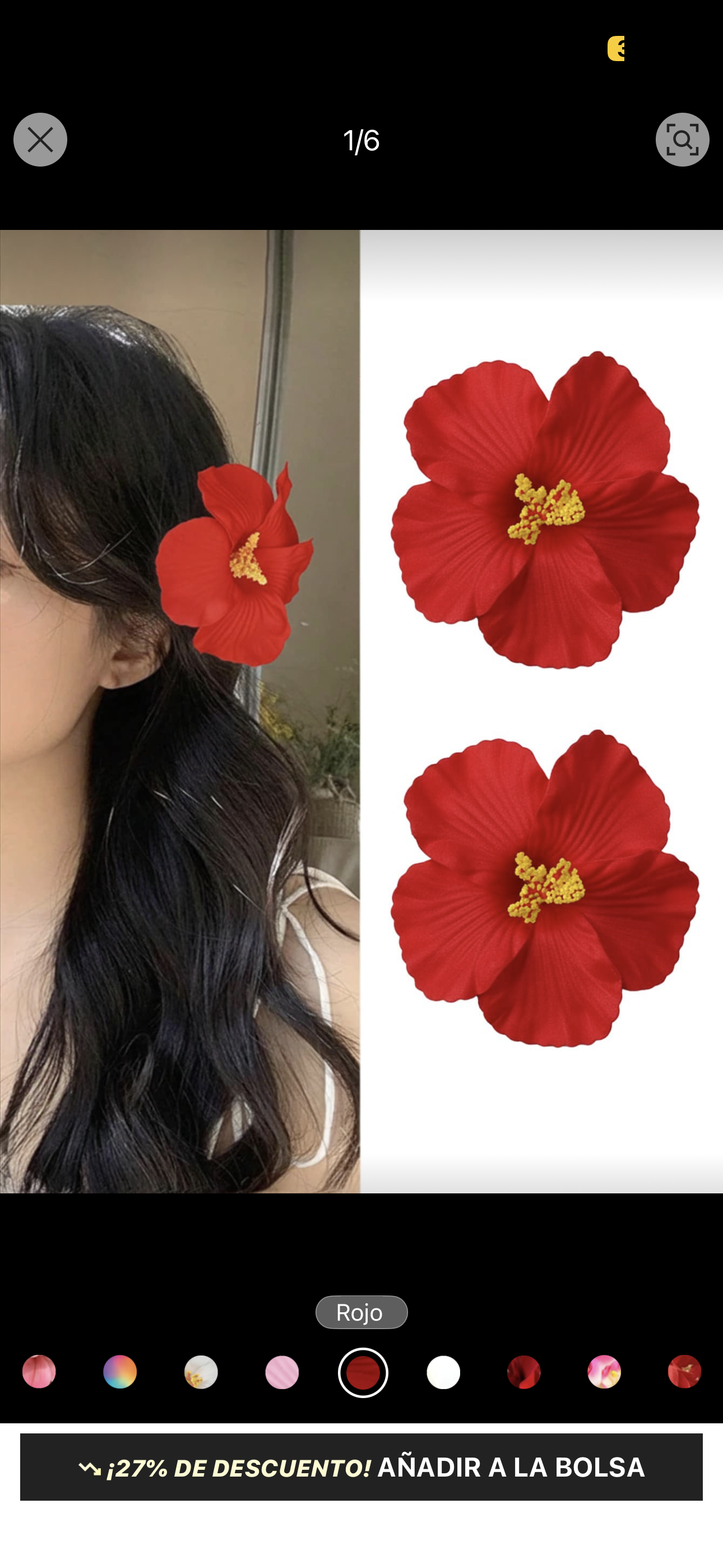 Pinza gancheta de flor grande