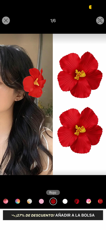 Pinza gancheta de flor grande