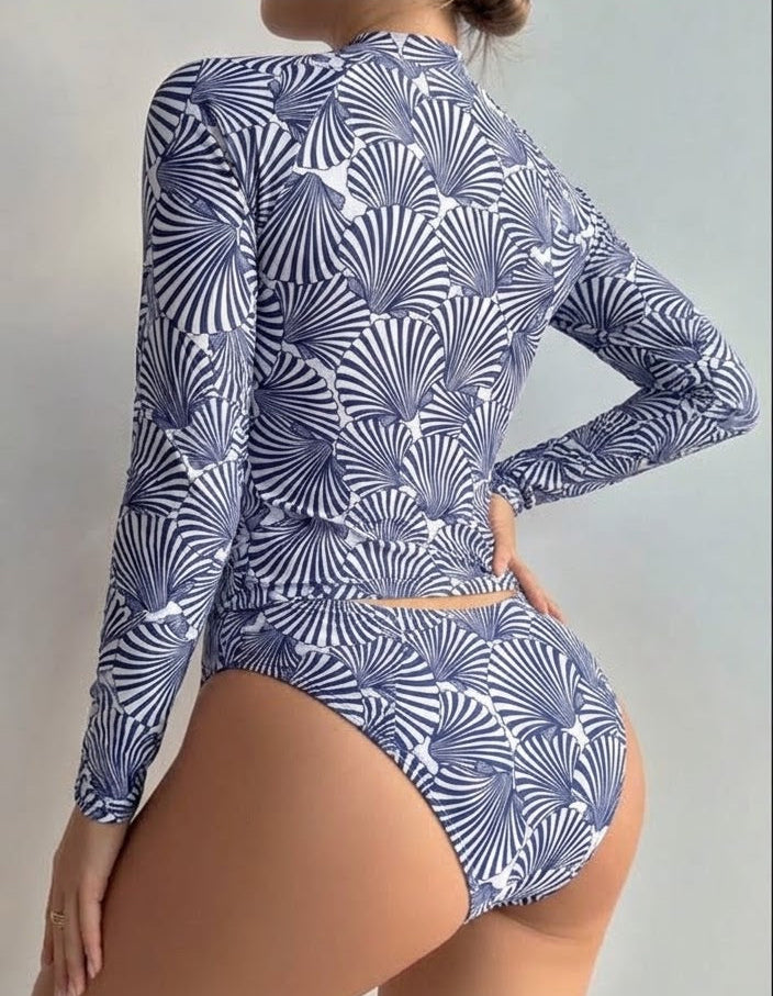 Bikini tankini estampado manga larga