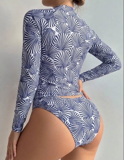 Bikini tankini estampado manga larga