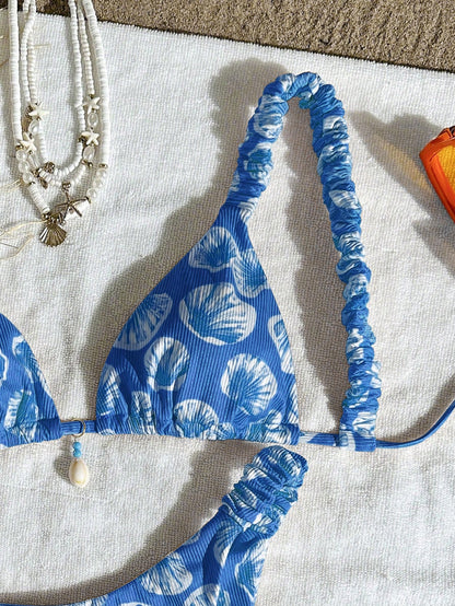 Bikini estampado con caracola