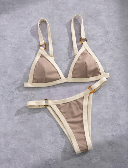 Bikini acanalado bi color