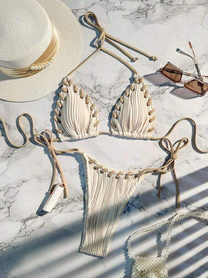 Bikini con detalle de cordones