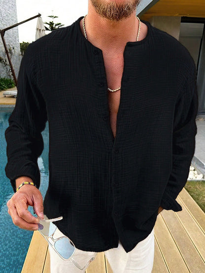Camisa manga larga estilo cubano