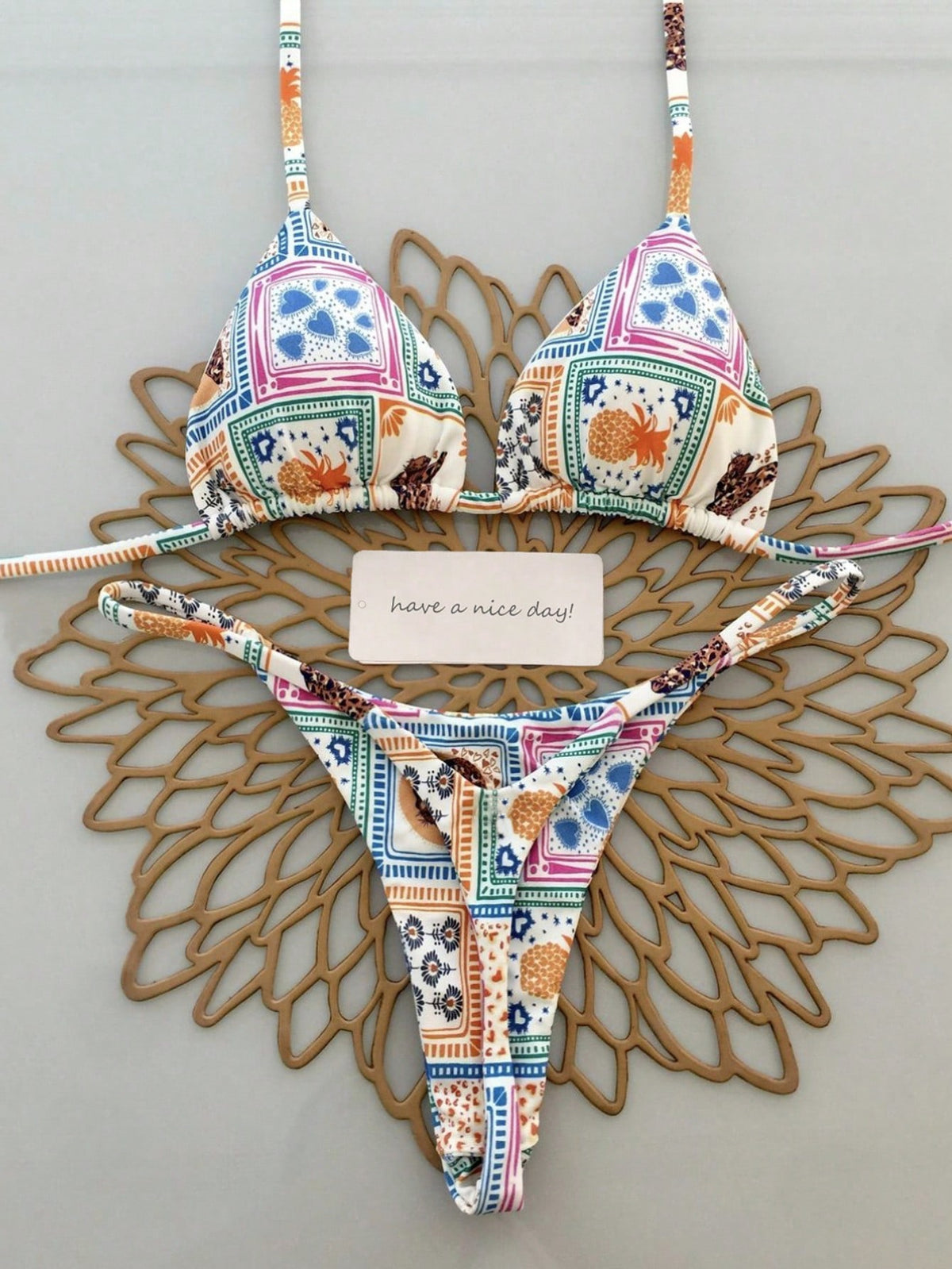 Bikini estampado semi hilo