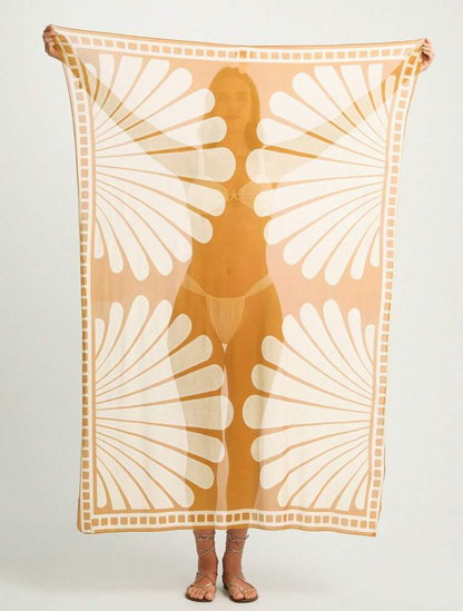 Pareo transparente estampado