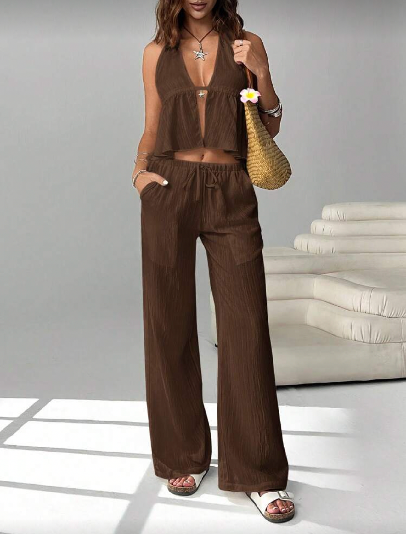 Conjunto largo halter