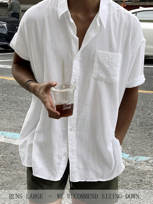 Camisa casual manga corta masculina