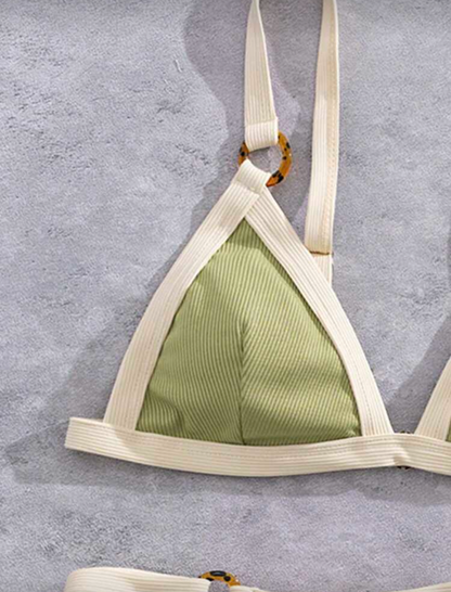 Bikini bi color acanalado