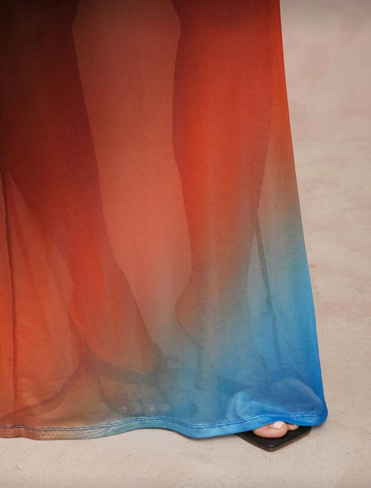 Vestido largo degradado transparente