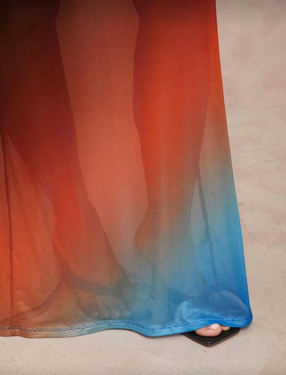 Vestido largo degradado transparente