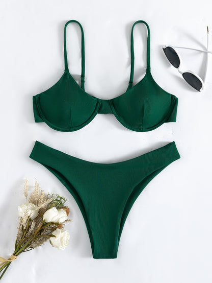 Bikini acanalado con aro